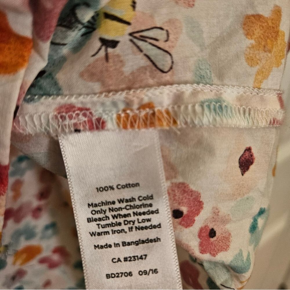 Talbot Women's size X light weight sleeveless shirt, floral with bees - Picture 8 of 15